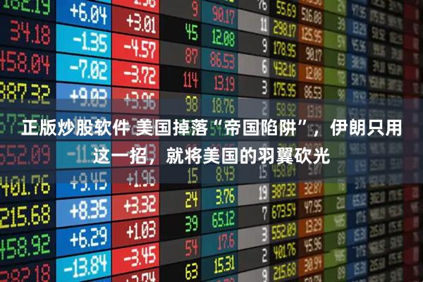 正版炒股软件 美国掉落“帝国陷阱”，伊朗只用这一招，就将美国的羽翼砍光